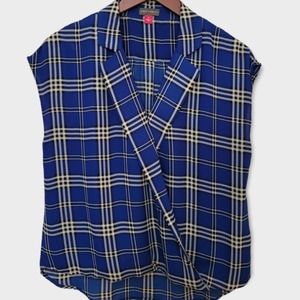 Vince Camuto Women's Extend Shoulder Highland Plaid Size Small